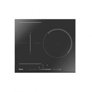 Candy Plaque Induction Connectée - 3 Zones de Cuisson, 1 Flexible, Booster Max 3500W, Commandes Groupées, Réglage Tactile, Fonction Pause, 7400 W, Installation à Fleur, Bords Droits - 59 x 52 x 6 cm