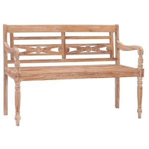 Banc de jardin meuble de patio d'extérieur terrasse 120 x 51,5 x 84 cm huilé en blanc bois de teck solide 02_0011031