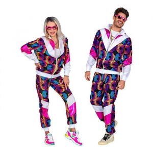 Widmann Costume de surv&ecirc;tement disco n&eacute;on ann&eacute;es 80 pour adultes (XXL)