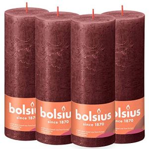 Bolsius Bougies pilier rustiques Shine 6 pcs 190x68 mm Rouge velours