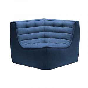 Image de Ethnicraft Chauffeuse d'angle N701 / Tissu bleu en tissu