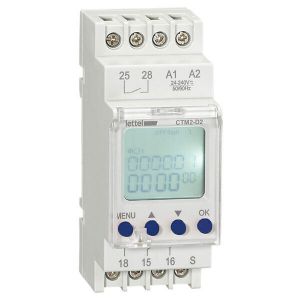 Minuterie multifonctions digitale 1 canal 24-230V. Montage rail-din 2 modules. - LETTEL - CTM2-D1