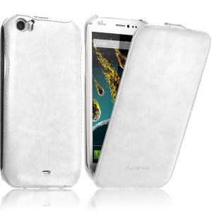 Karylax Etui Rigide à Clapet pour Wiko Darkside Couleur Blanc + Film de Protection