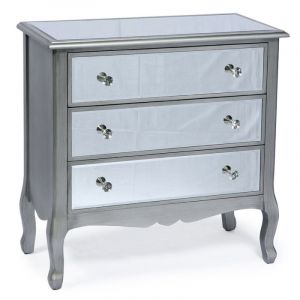 Image de Menzzo Commode 3 tiroirs Divine Miroir Argent