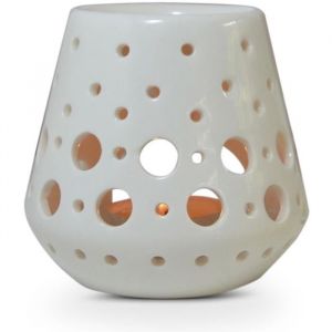 Zen'Arôme Brûle-parfum Loob - 9 cm x Ø 9 cm - Blanc
