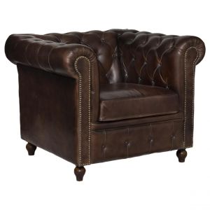 Fauteuil C ster marron en cuir