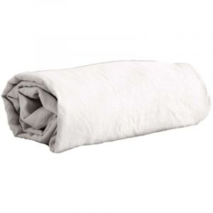 Coté Déco Drap housse - 100% microfibre lavée - Dimensions : Longueur 190 cm x Largeur 140 cm. - Blanc