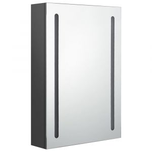 Armoire de salle de bain à miroir led 50 x 13 x 70 cm MDF gris 02_0006596