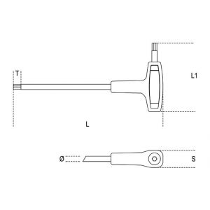 Image de Beta Clés mâle 6 pans à poignée en T 3mm haute performance série 96T 000960936