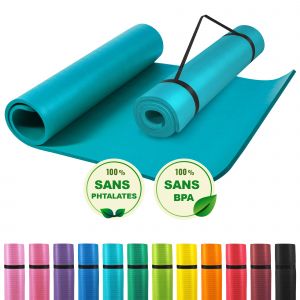 Image de Gorilla Sports Tapis En Mousse Grand -190x100x1,5cm (Yoga - Pilates - Sport ? Domicile) - Couleur : Bleu