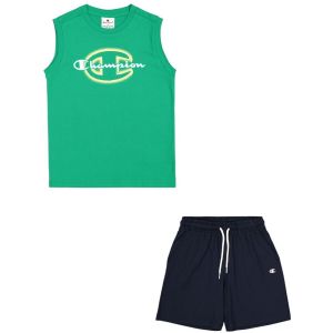Champion Legacy Boy-Graphic Sleeveless Crewneck Set with Large Print, Vert (GS130), 15-16 Ans Garçon