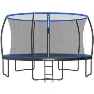 Songmics Trampoline &oslash; 427 cm pour enfants filet de protection noir et bleu
