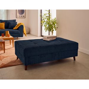 Rune - pouf en velours textur&eacute; - bleu