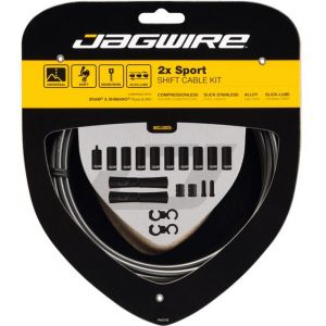 Jagwire 2X Sport Shift Set de câble de dérailleur pour Shimano/SRAM, ice grey Câbles & Gaines