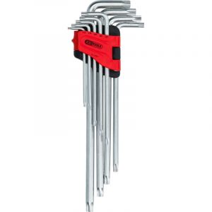 KS Tools Jeu de clés mâles coudées Torx avec alésage, XL, 9 pcs TB10-TB50