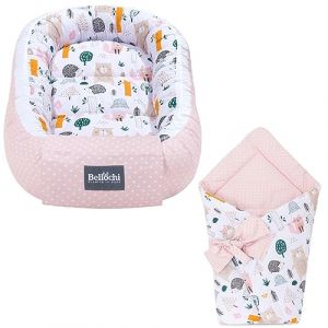 Bellochi Set 2 in 1 Reducteur de Lit Bebe et Universelle Nid d'Ange Bebe - 100% Coton - Certifi&eacute; - 4rest