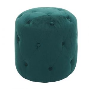 Tabouret MENDLER HWC-D22, repose-pieds, 42x39cm velours vert foncé