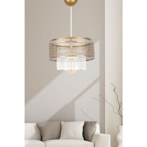 Menzzo Suspension Glatini D26,5cm M&eacute;tal Blanc et Or