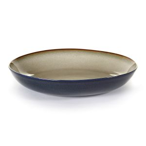 Image de Serax Assiette creuse 23,5 cm gris et bleu foncé Terres de Rêves