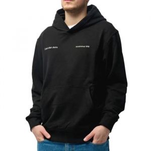 Calvin Klein Hoodie droit coton molleton monogramme fantaisie