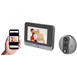 Sygonix Interphone vidéo ip Wi-Fi Caméra, Station intérieure vidéo gris