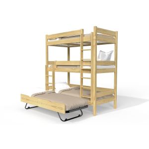 Abc Meubles - Lit superposé 4 places 90x190 en bois massif ABC - Miel