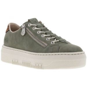 Image de Rieker Baskets basses FEMME kaki et &agrave; lacets et zip lat&eacute;ral
