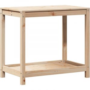 VidaXL Table de rempotage avec étagère 82,5x50x75cm bois massif de pin