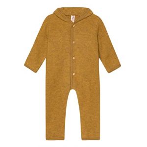 Engel Combinaison b&eacute;b&eacute; avec capuche en laine polaire, M&eacute;lange de safran, 50/56 cm