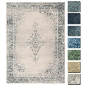 Vintage Tapis Couloir Creme 120 X 160 cm, Tapis Berere Poils Courts Lavable, Tapis Ethnique