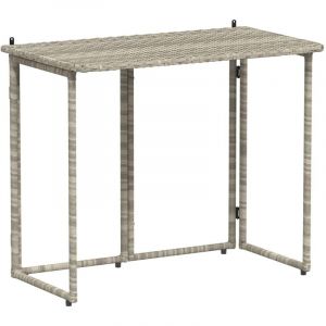 Table de jardin vidaXL polyrotin gris clair pliable 90x51x75cm ext&eacute;rieur 4108258