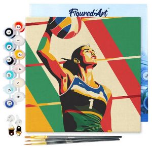 Mini peinture au numéro : Affiche sportive Volley - toile tendue sur chassis