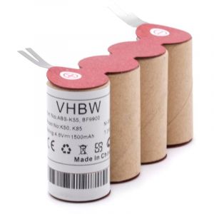 Vhbw 1x Batterie compatible avec Kärcher K85, K50 aspirateur (1500mAh, 4,8V, NiMH)