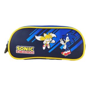 Sonic PARIS STOCK Trousse The Hedgehog Bleu 2 Compartiments 24 cm