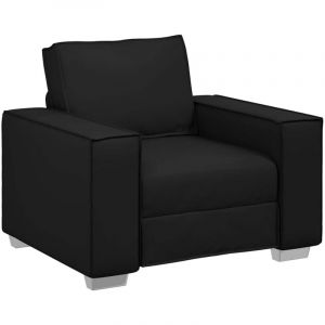 VidaXL Fauteuil Sofa 59 cm avec coussin Noir Faux cuir