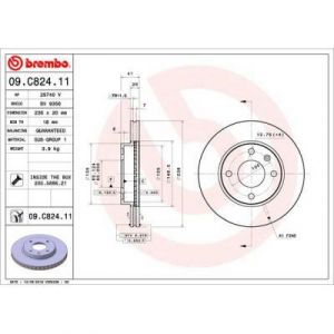 Brembo Jeu de 2 disques de frein 09.C894.11