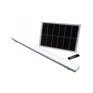 Silamp Réglette Solaire LED 120cm 18W IP65 CCT (Panneau Solaire + Télécommande Inclus)