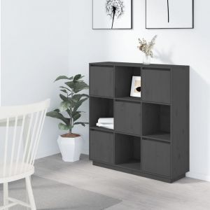 VidaXL Buffet Gris 110,5x35x117 cm Bois massif de pin