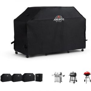 Arebos Housse de barbecue - Housse de barbecue à gaz imperméable - Housse de protection pour barbecue - Housse de protection anti-poussière - 147 x