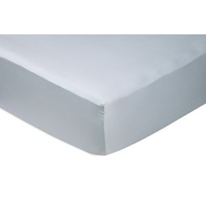 Image de Amazon Basics Drap-housse en Satin de Coton 400 Fils Anti-Plis, Bleu fumée 180 x 200 x 30 cm