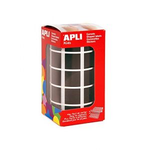 APLI 11502 - 1770 gommettes carrées, 20x20 mm, en rouleau, coloris noir