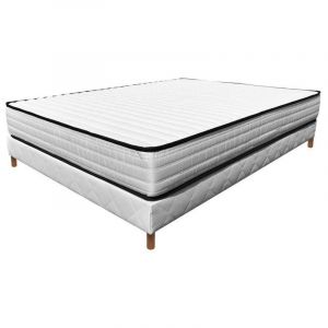 Image de Essenzia Ensemble LOUISIANNE + Sommier Tradition + Pieds King Size 200x200 Mousse