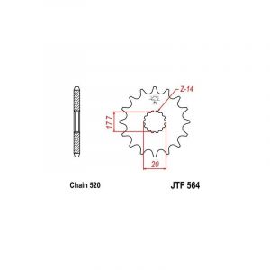 Image de Pignon JT Sprockets Acier pas 520 12 dents - Pour Gas Gas EC 125 03-12