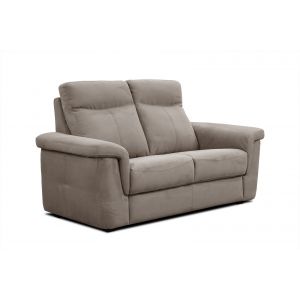 Canapé droit 2 places tissu taupe - JONES