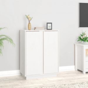 VidaXL Buffet Blanc 60x35x80 cm Bois massif de pin