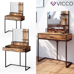 Image de Vicco - Coiffeuse "Fyrk" Optique vieux bois/Noir