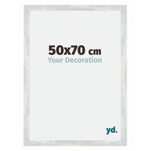 Your Decoration - 50x70 cm - Cadres Photo en mdf Avec Verre acrylique - Anti-Reflet - Excellente Qualité - Argent Brillant Vintage - Cadre Decoration