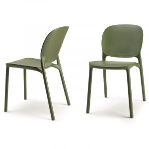 Gbshop - Chaise design, Chaise indoor / outdoor lot de 2 Hug Vert en Plastique, Scab design