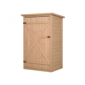 Outsunny Abri De Jardin Abri De Jardin En Sapin Naturel 75 X 56 X 115 Cm