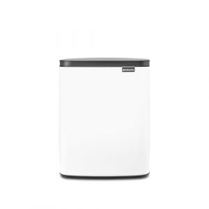 Brabantia Poubelle de 12L - Élégante & pratique - Ouverture facile & fermeture souple - Hygiénique et peu encombrante - Poignée de transport - pour salle de bain, bureau, chambre - White